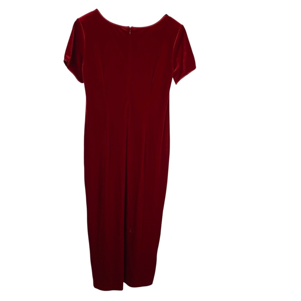Coldwater Creek Women's Velvet Long Short Sleeves Holiday Dress Red Size 12 - Picture 2 of 13
